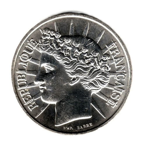 Francia 100 francos plata 1988 - plata,