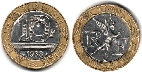 Francia francs 1988 - 10, francs,